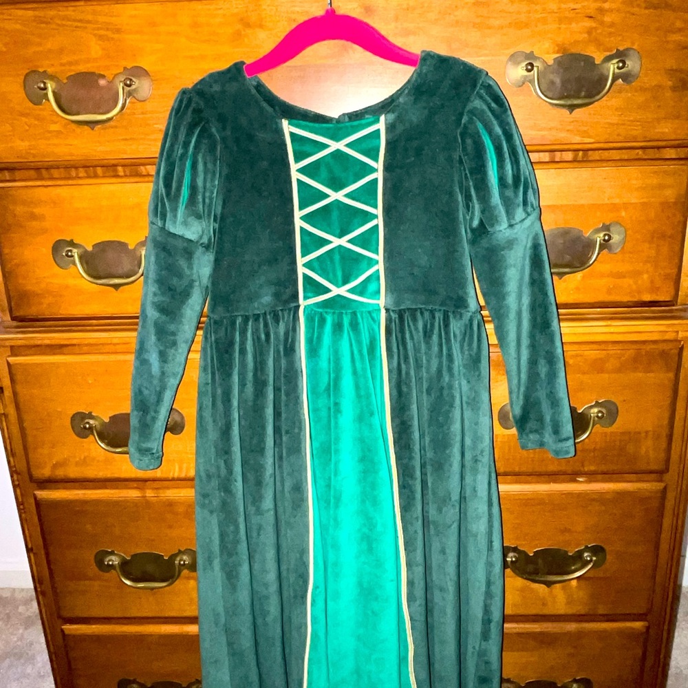 Mini Boden Girls Velour Puff Sleeve Dress, size 5-6